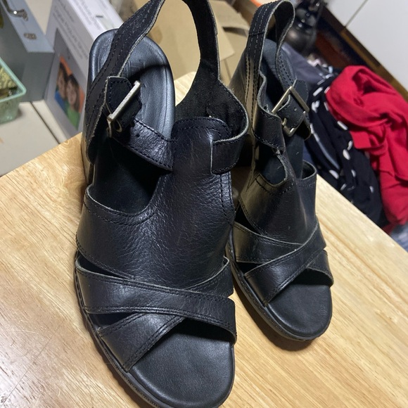 Timberland Black Leather Women's Sandals - Picture 1 of 2